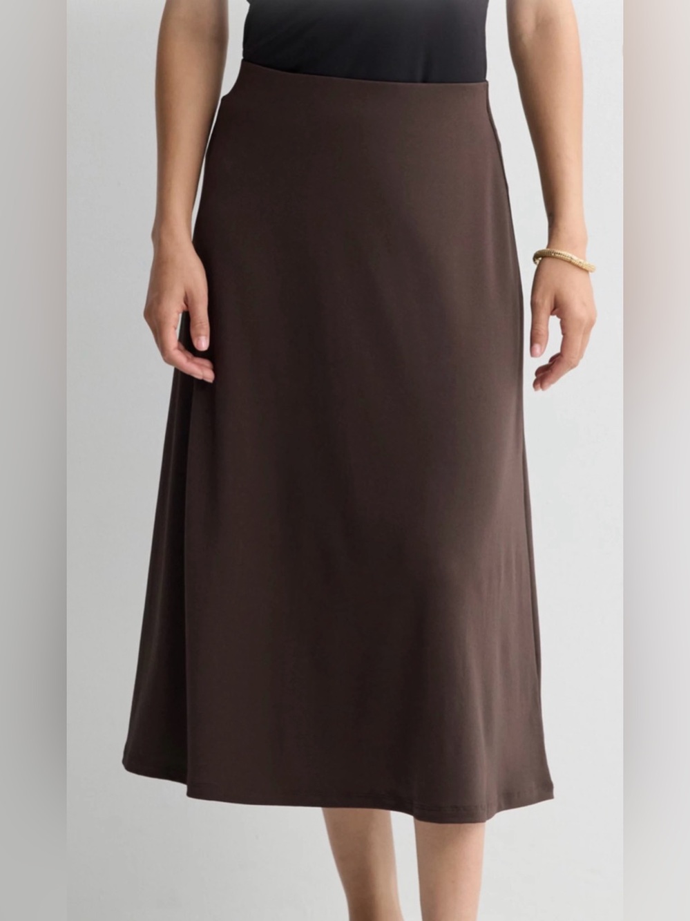 J. McLaughlin Brown Slip MIDI Skirt Size 6